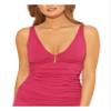 Bleu Rod Beattie Womens Swimwear U-Wire Tankini Top Solid Pink 6 view 1