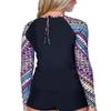 Raisins Womens Swimwear Rash Guard Small Long Sleeve Zip Black S view 2
