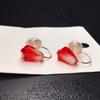 TAOYATAO Handmade small pomegranate seeds S925 sterling silver earrings anti allergy earrings jewelry for women (a pair red ear clip) view 2