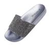 7K Women Slide Sandals, Soft Band with Jewelry (9, SILVER, numeric_9) view 1