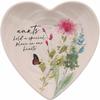 Pavilion Gift Company - Aunts - Ceramic Heart-Shaped Keepsake Dish, Watercolor Floral Design, Jewelry Dish, 1 Count, 4.5 inches Overall in Size view 1