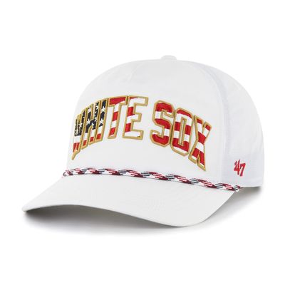 '47 MLB Men's Flag Flutter Hitch Adjustable Snapback Hat - White (Chicago White Sox), One Size