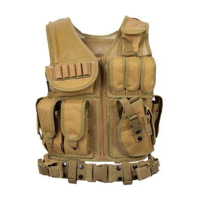 ACTJ.M Khaki Breathable Tactical Combat Vest for Men Training Size Adjustable