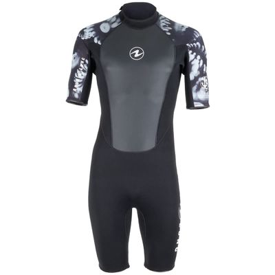Aqua Lung 3mm Hydroflex Shorty Men's Wetsuit, Black/White, Small