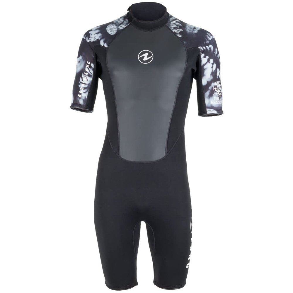 Aqua Lung 3mm Hydroflex Shorty Men's Wetsuit, Black/White, Small
