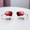 TAOYATAO Handmade cute pomegranate S925 sterling silver earrings anti allergy earrings jewelry for women (a pair dark pomegranate ear clip) view 2