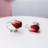 TAOYATAO Handmade cute pomegranate S925 sterling silver earrings anti allergy earrings jewelry for women (a pair dark pomegranate ear clip) view 3