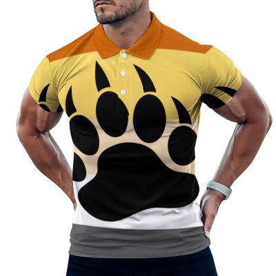 BAIKUTOUAN Gay Bear Men's Short Sleeve Polo-Shirt Casual T-Shirts Slim Fit Summer Tops M