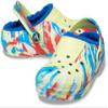 Crocs Kids Classic Lined Clogs for Toddlers - Synthetic Upper & Lining - Synthetic Outsole & Insole Sulphur/Multi Marbled Tie-Dye 4 Toddler M view 2