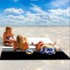 Beach Blanket Black White Stripes Sandproof Waterproof Beach Mat Geometry Minimalist Sand Free Mat Quick Drying Beach Essentials for Vacation Lightweight with 4 Stakes & Corner Pockets 118"x108" view 2