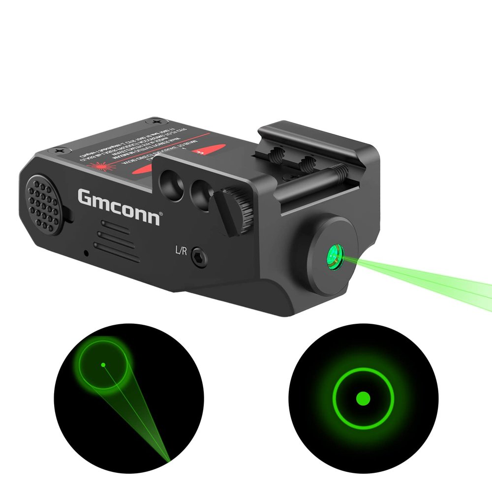 Gmconn Green Laser Sight with Circle, Rechargeable Magnetic USB Port, Aluminum Low Profile Picatinny Mount Shotgun Green Dot Sight for Shotgun