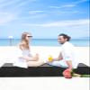 Beach Blanket Black White Stripes Sandproof Waterproof Beach Mat Geometry Minimalist Sand Free Mat Quick Drying Beach Essentials for Vacation Lightweight with 4 Stakes & Corner Pockets 108"x84" view 4