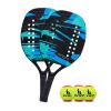 Beach Tennis Paddle Beach Tennis Racket Carbon Fiber with EVA Memory Foam Core Tennis Paddles Set of 2 Paddle and 3 Balls(2Pcs,Green) view 1