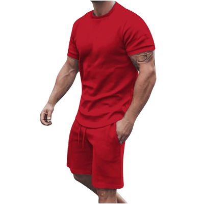 NaRHbrg Mens 2 Piece Set Sport Set Summer Outfit Short Sleeve Tee Shirts and Shorts Stylish Casual Tracksuit Sets