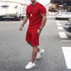 NaRHbrg Mens 2 Piece Set Sport Set Summer Outfit Short Sleeve Tee Shirts and Shorts Stylish Casual Tracksuit Sets view 2