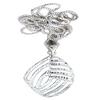1 1/5 Inch Freeform Marquise 925 Italian Sterling Silver 18" Chain Pendant PSP1 view 1