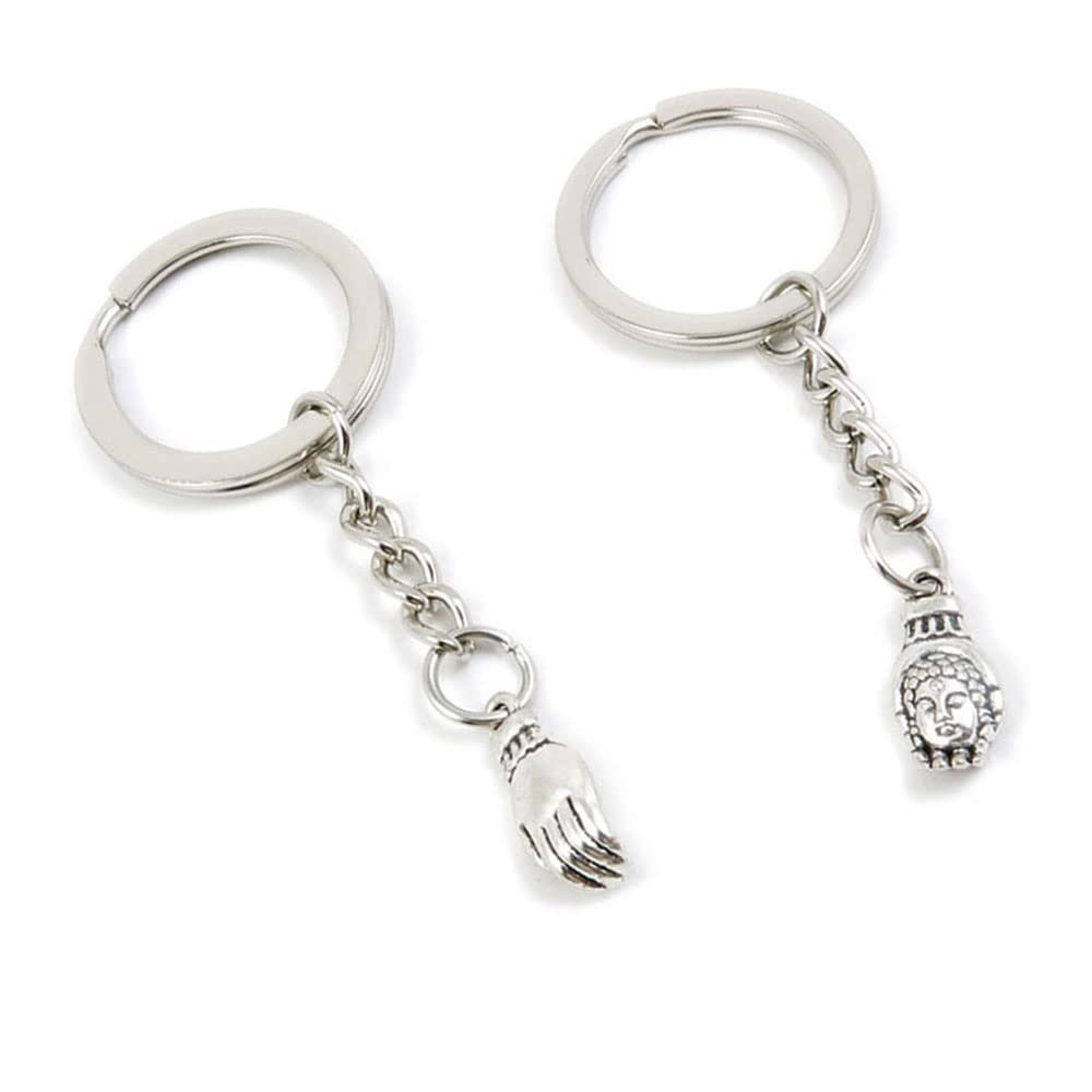 5 Pieces Keychain Keyring Door Car Key Chain Ring Tag Charms Supplies C7QB4I Buddha Palm