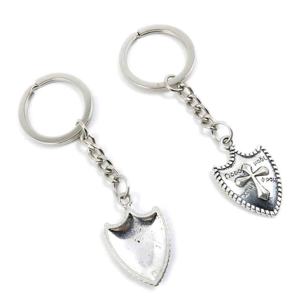 10 Pieces Keychain Keyring Door Car Key Chain Ring Tag Charms Supplies P7RT4D Cross Roman Shield