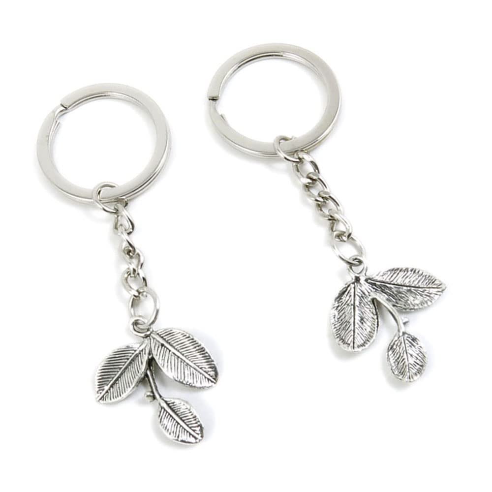 5 Pieces Keychain Keyring Door Car Key Chain Ring Tag Charms Supplies N1SI9C Leaves