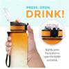 SOLARA Tritan Unbreakable Water Bottle with Motivational Time Marker | Leakproof Durable BPA-Free Non-Toxic Water Bottle | Detoxing eBook Included | 1 Liters | National Flag view 3