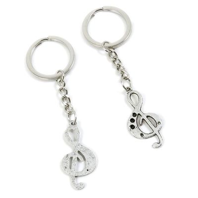 5 Pieces Keychain Keyring Door Car Key Chain Ring Tag Charms Supplies B8TD2P Music Musical Note