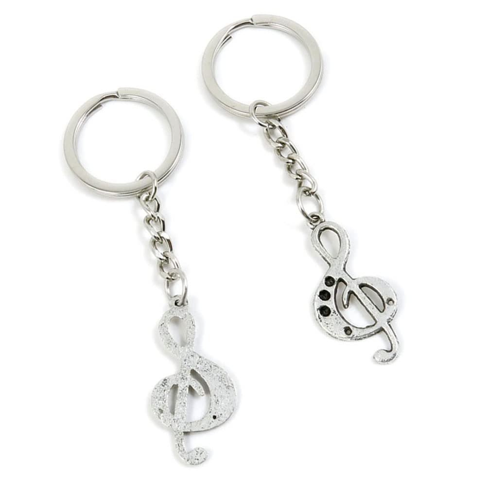 5 Pieces Keychain Keyring Door Car Key Chain Ring Tag Charms Supplies B8TD2P Music Musical Note