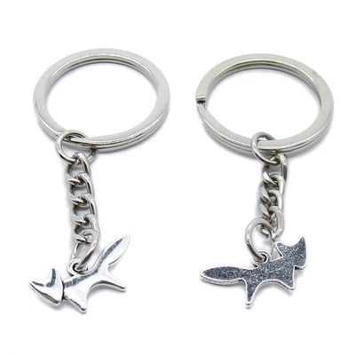 10 Pieces Keychain Keyring Door Car Key Chain Ring Tag Charms Supplies LZ0F4Z Fox