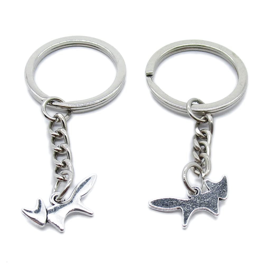 10 Pieces Keychain Keyring Door Car Key Chain Ring Tag Charms Supplies LZ0F4Z Fox