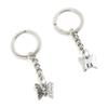 10 Pieces Keychain Keyring Door Car Key Chain Ring Tag Charms Supplies M9BN2Q Butterfly view 1