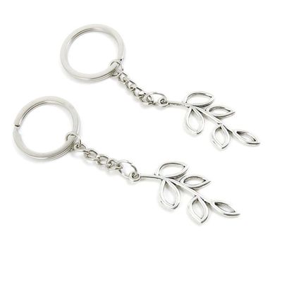 5 Pieces Keychain Keyring Door Car Key Chain Ring Tag Charms Supplies S6TM6O Branch Leaves