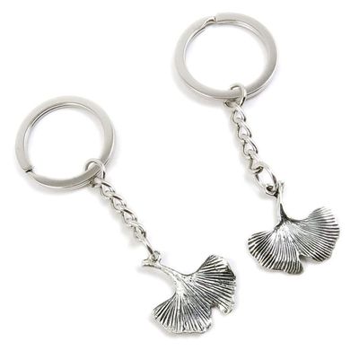 5 Pieces Keychain Keyring Door Car Key Chain Ring Tag Charms Supplies N8GM8L Ginkgo Biloba Leaf Leaves