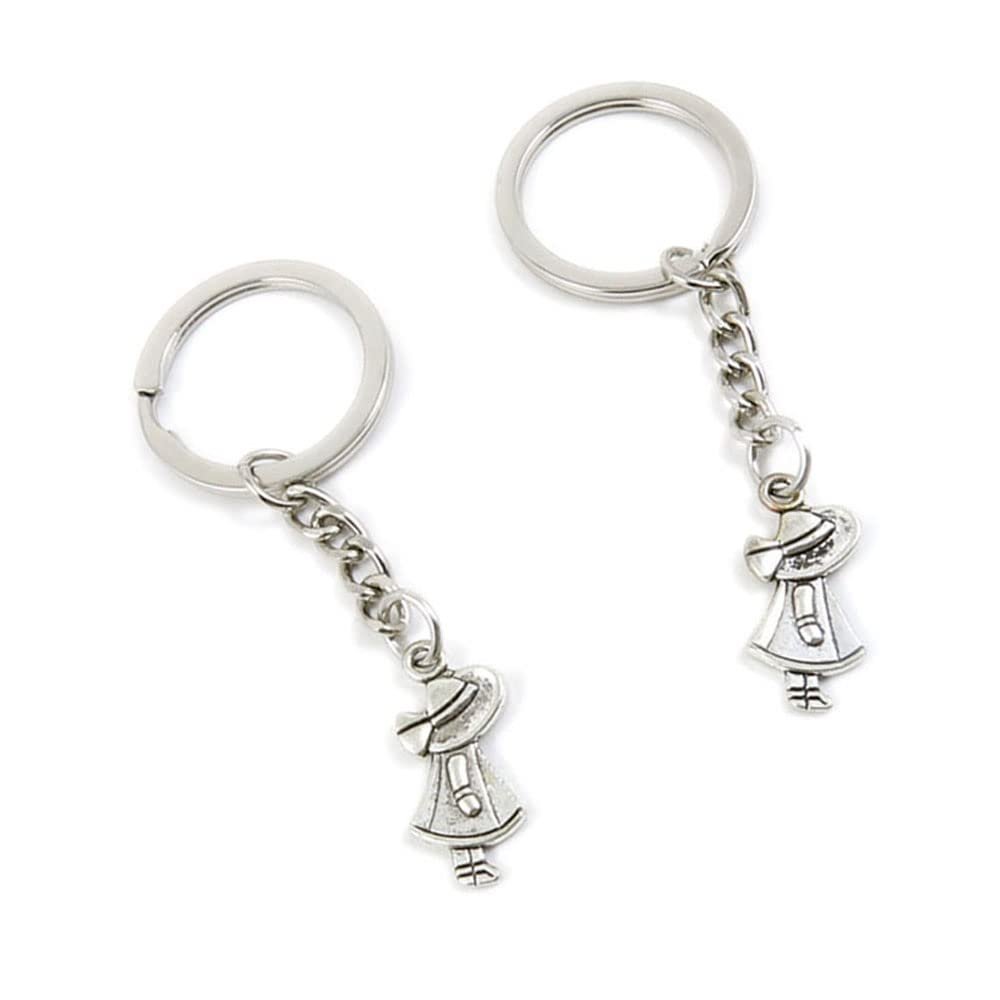 5 Pieces Keychain Keyring Door Car Key Chain Ring Tag Charms Supplies T3KF8A Little Girl