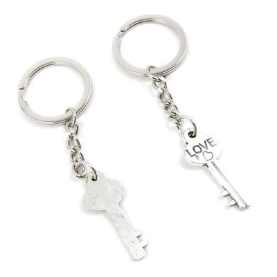 5 Pieces Keychain Keyring Door Car Key Chain Ring Tag Charms Supplies B4JE1B Skeleton Key of Love
