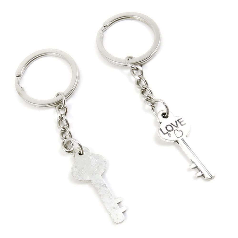 5 Pieces Keychain Keyring Door Car Key Chain Ring Tag Charms Supplies B4JE1B Skeleton Key of Love