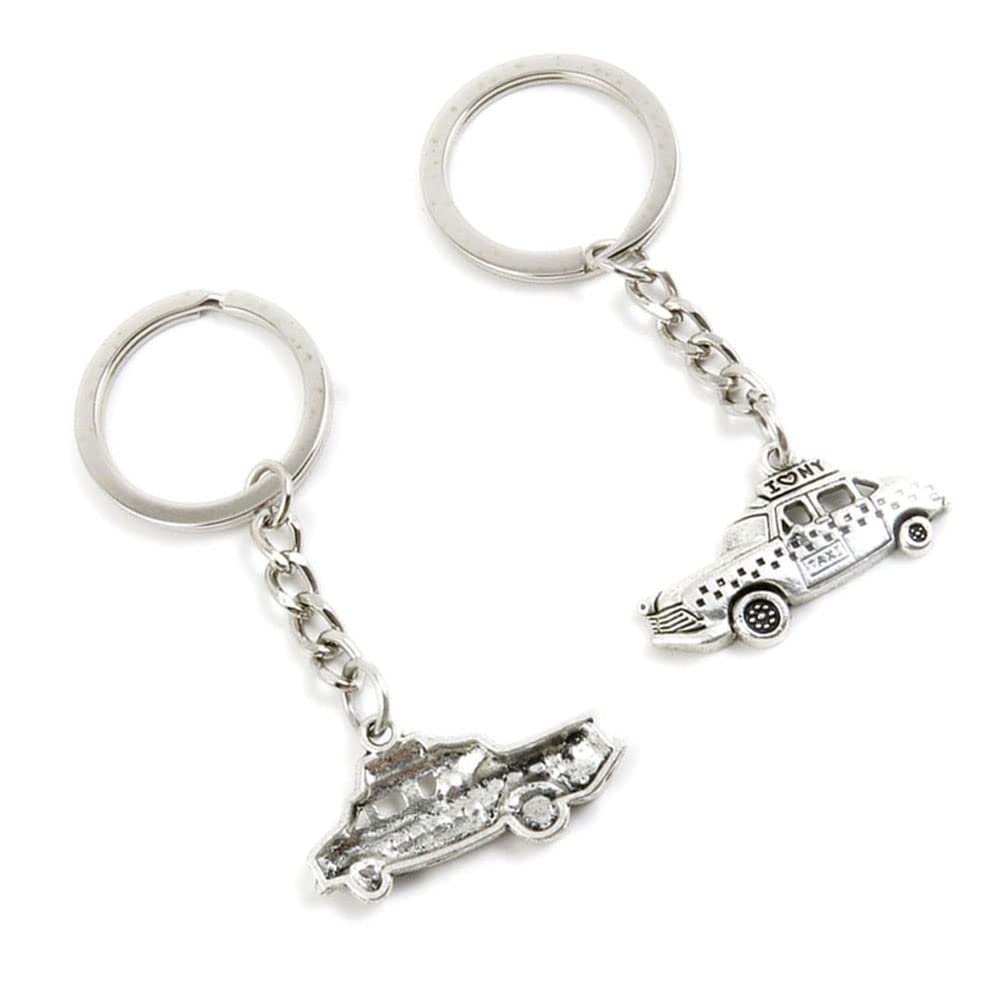 5 Pieces Keychain Keyring Door Car Key Chain Ring Tag Charms Supplies K6VY5P Taxi Compact Car