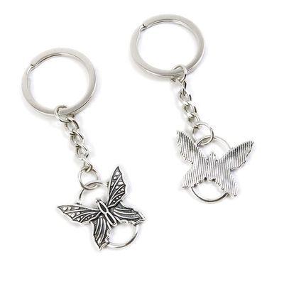 10 Pieces Keychain Keyring Door Car Key Chain Ring Tag Charms Supplies I5BD4T Butterfly Connector