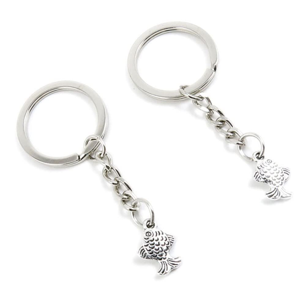 10 Pieces Keychain Keyring Door Car Key Chain Ring Tag Charms Supplies I0AX7E Carp Fish
