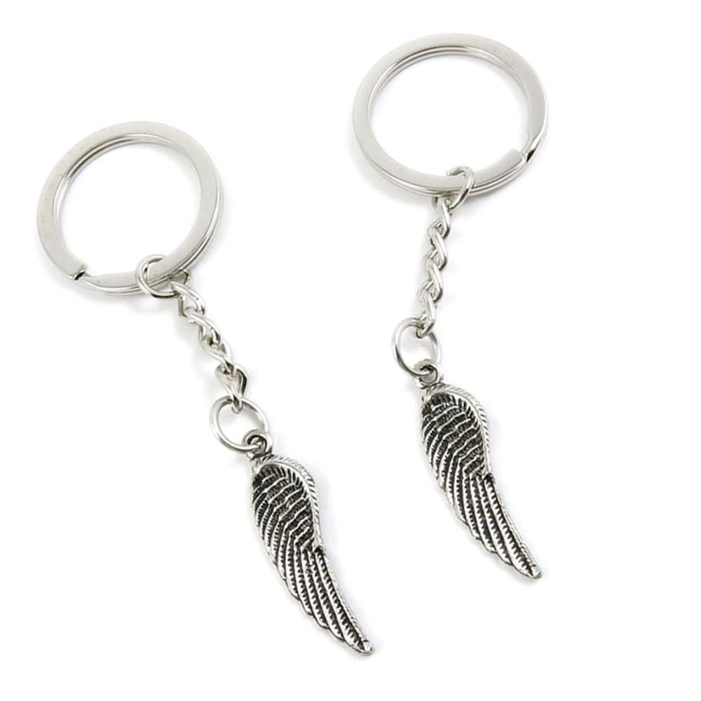 5 Pieces Keychain Keyring Door Car Key Chain Ring Tag Charms Supplies X1PN8E Angel Wing