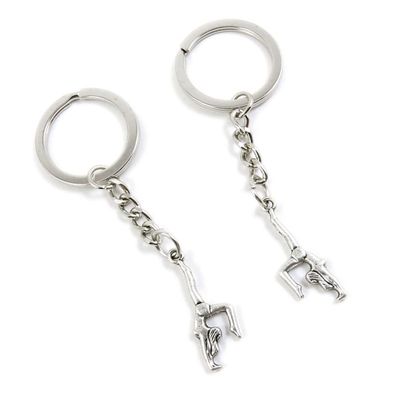 10 Pieces Keychain Keyring Door Car Key Chain Ring Tag Charms Supplies A5JI2R Dancing Gymnastics
