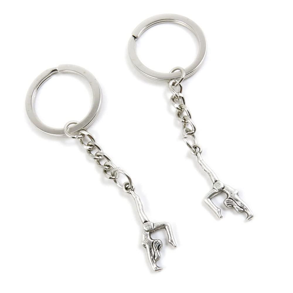 10 Pieces Keychain Keyring Door Car Key Chain Ring Tag Charms Supplies A5JI2R Dancing Gymnastics