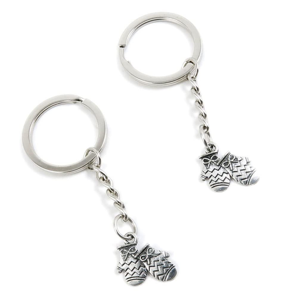 10 Pieces Keychain Keyring Door Car Key Chain Ring Tag Charms Supplies V1NO2D Christmas Xmas Gloves Mittens
