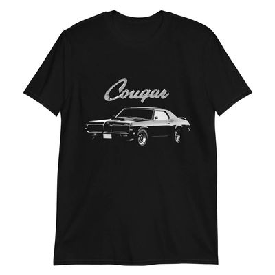 1970 Cougar Eliminator 428 Super Cobra Jet Rare Muscle Car Short-Sleeve T-Shirt Black