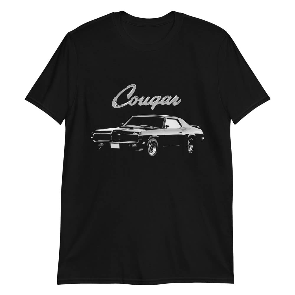 1970 Cougar Eliminator 428 Super Cobra Jet Rare Muscle Car Short-Sleeve T-Shirt Black