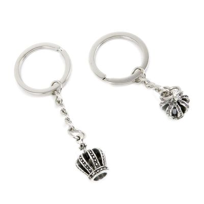5 Pieces Keychain Keyring Door Car Key Chain Ring Tag Charms Supplies Q7ZM6V Stereo Crown