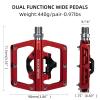 ROCKBROS MTB Mountain Bike Pedals Compatible with SPD Mountain Bike Dual Function Sealed Clipless Aluminum Bicycle Flat Platform 9/16" Pedals with Cleats for Road, MTB, Mountain Bikes view 4