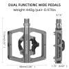 ROCKBROS MTB Mountain Bike Pedals Compatible with SPD Mountain Bike Dual Function Sealed Clipless Aluminum Bicycle Flat Platform 9/16" Pedals with Cleats for Road, MTB, Mountain Bikes view 4