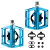 ROCKBROS MTB Mountain Bike Pedals Compatible with SPD Mountain Bike Dual Function Sealed Clipless Aluminum Bicycle Flat Platform 9/16" Pedals with Cleats for Road, MTB, Mountain Bikes view 1