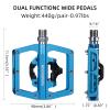 ROCKBROS MTB Mountain Bike Pedals Compatible with SPD Mountain Bike Dual Function Sealed Clipless Aluminum Bicycle Flat Platform 9/16" Pedals with Cleats for Road, MTB, Mountain Bikes view 4