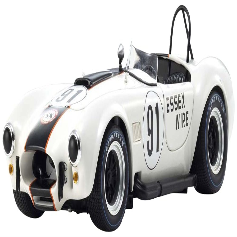 Kyosho Original KS08047EW 1/18 Shelby Cobra 427 S/C ESSEX WIRE #91 White/Dark Blue, Finished Product