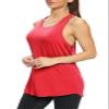 Bestisun Womens Tunic Workout Tops Running Shirts Long Athletic Tanks Racerback Yoga Clothes Red XXL view 4